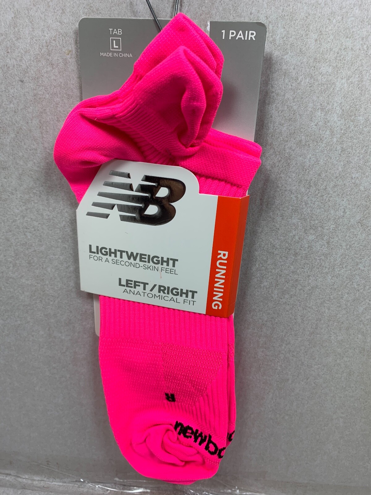 New Balance Lightweight  Tab Running Socks Anatomical Mens/ Women  Large  PINK