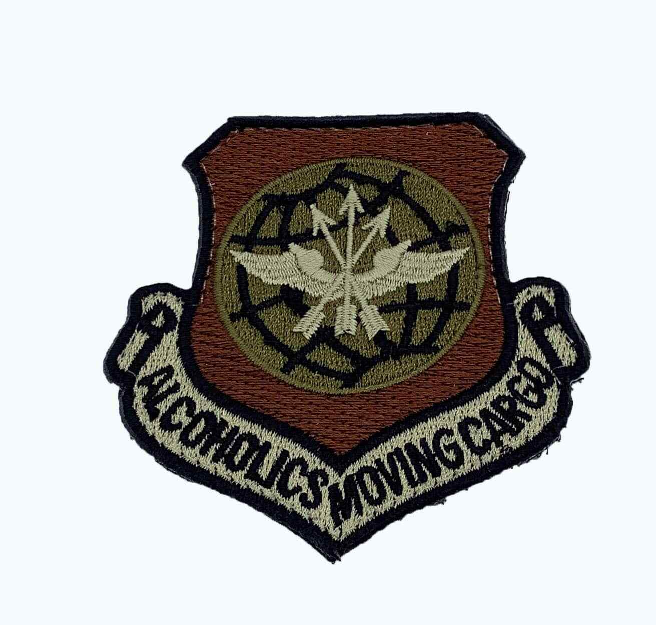 Alcoholics Moving Cargo Patch – With Hook and Loop, 3"