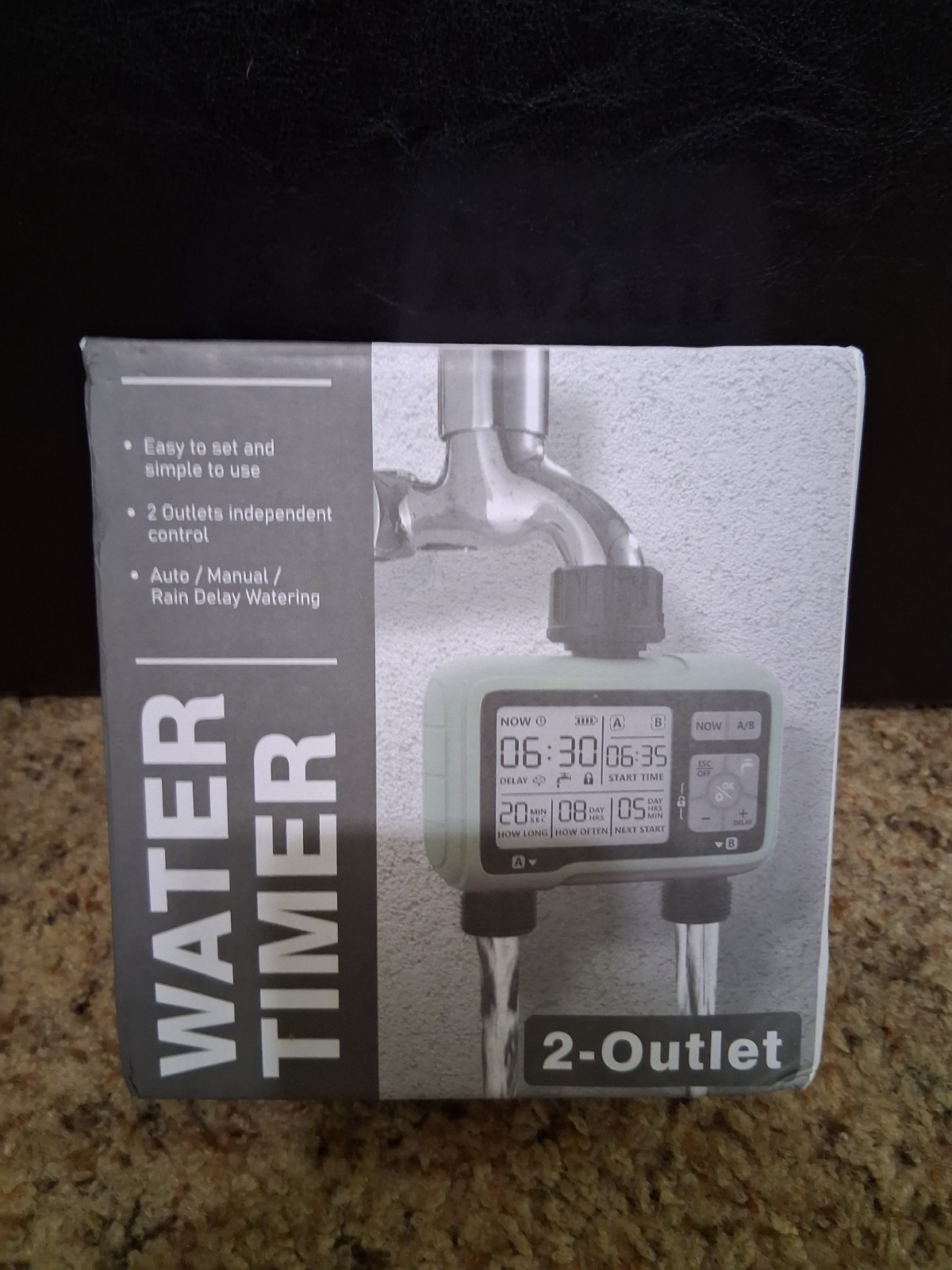 2 Outlet Digital Water Timer Hose Faucet Irrigation Timer Dual Zone