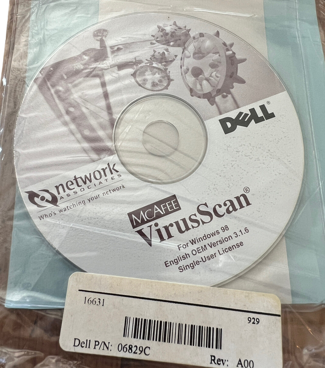 Dell McAfee Virus Scan Windows 98 English OEM Version 3.1.6 New Sealed CD