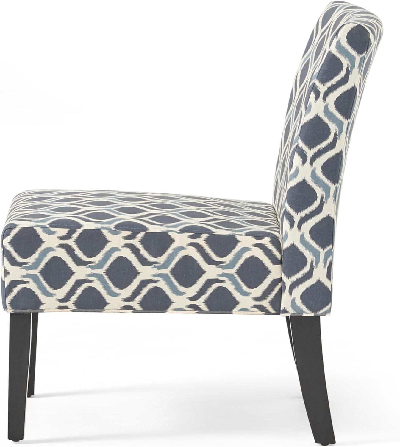 Home Traditional Fabric Accent Chair, Print, Matte Black, 22.5D x 29.5W x 32H in