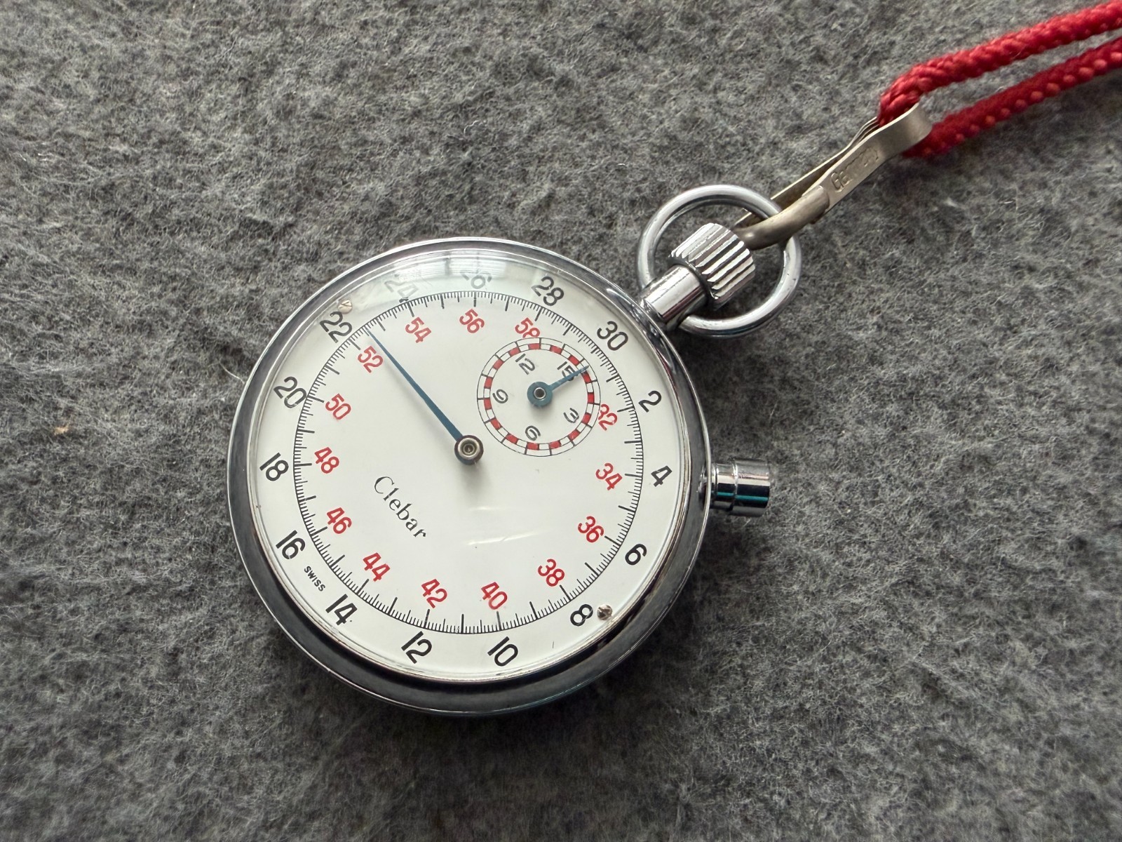 Swiss Made Clebar Mechanical Wind Up Stop Watch with the Box - Problem