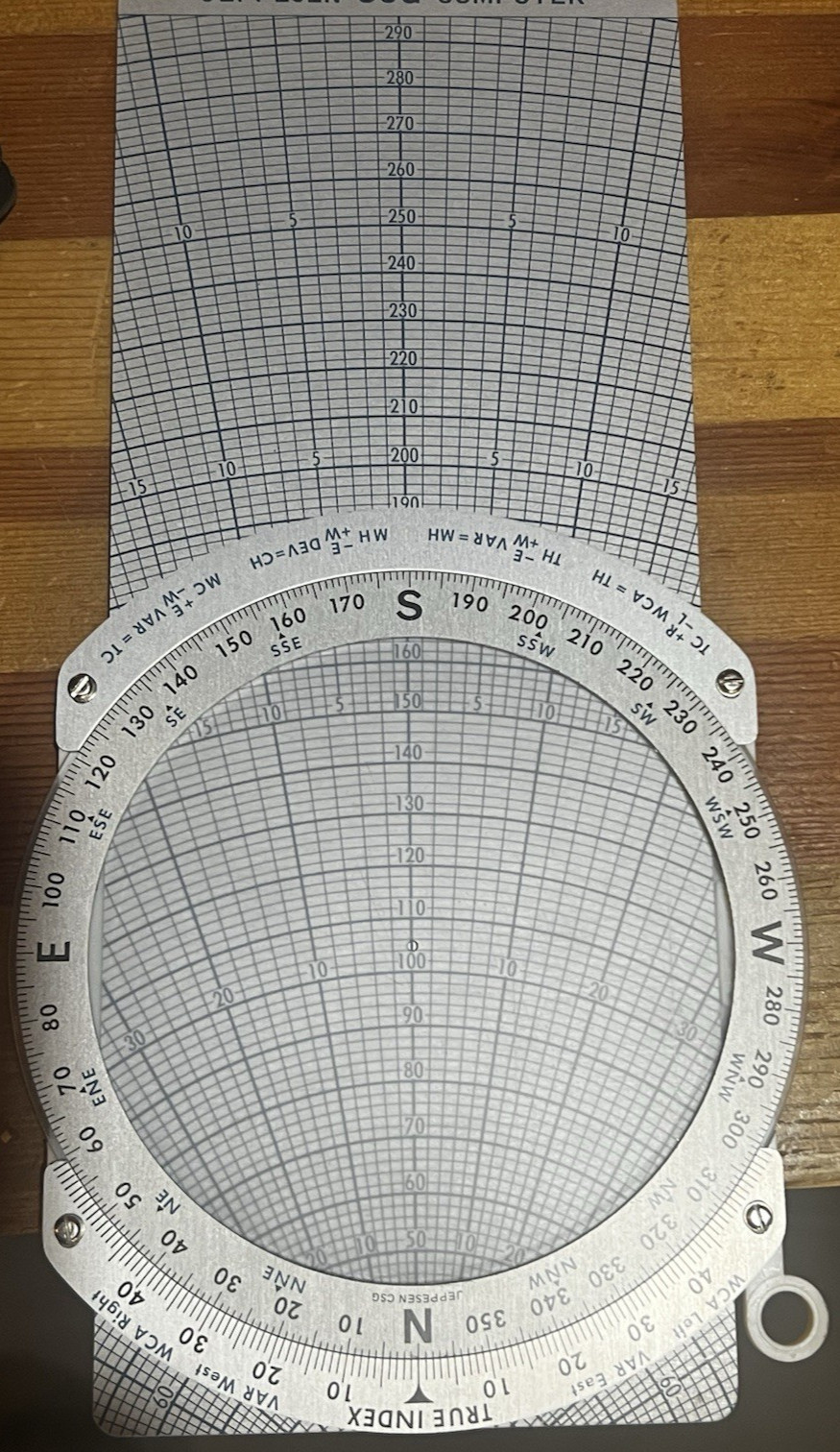Jeppesen CSG-4A E6B Slide Graphic Aviation Flight Computer w/ Original Case