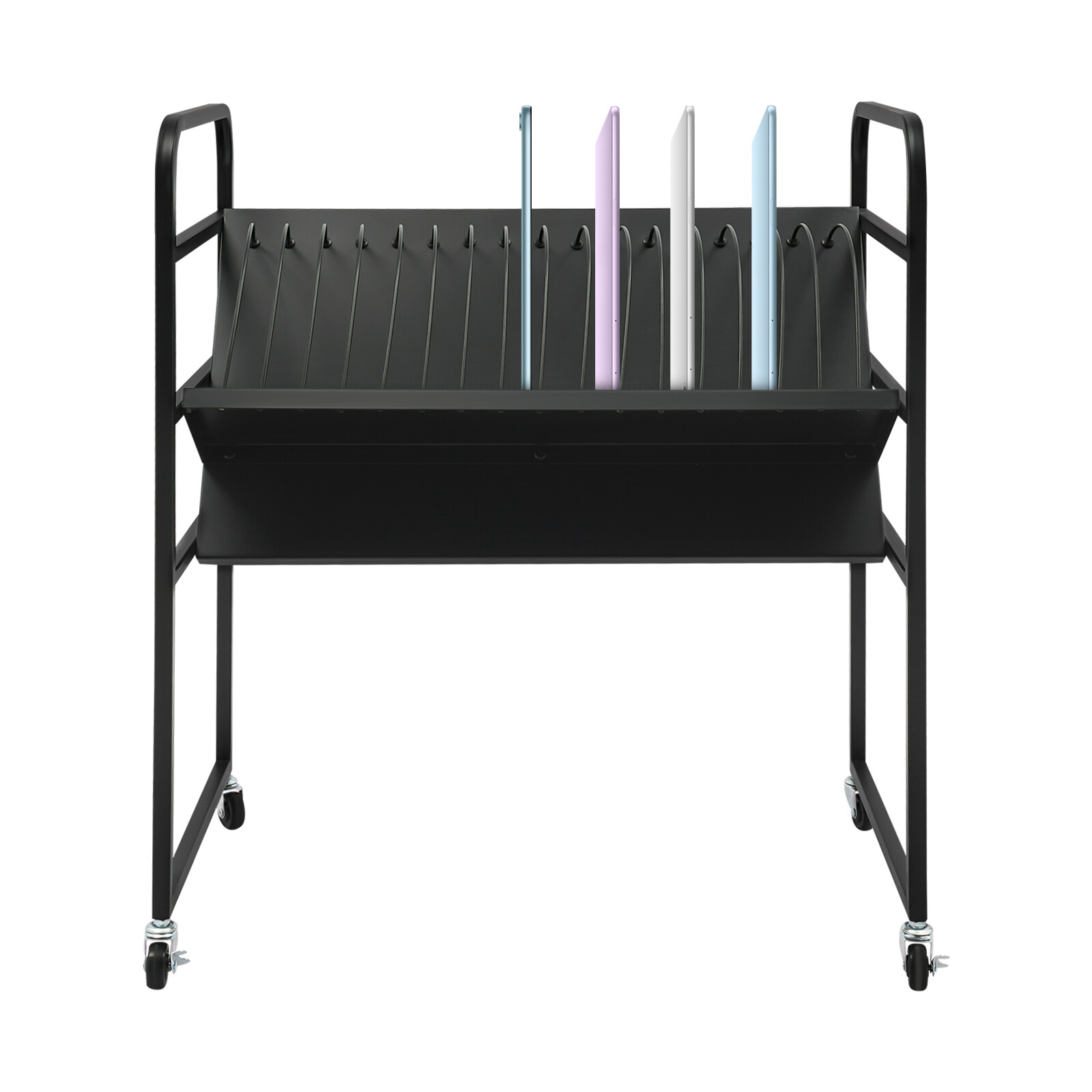 16-Position Laptop and Tablet Open Charging Station, Mobile Storage Cart, Tablet
