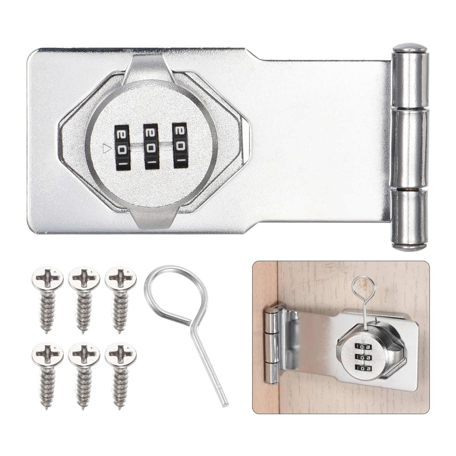 Password Hasp Lock Cabinet Door Combination Lock 90 Degree Barn Door Lock Latch