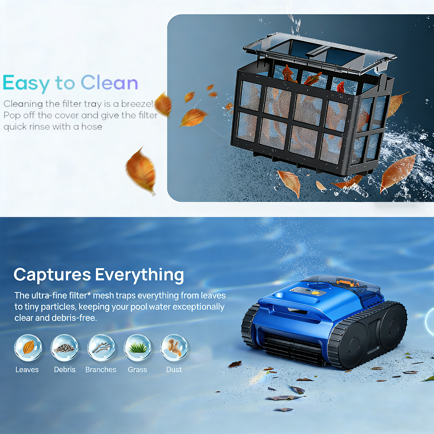2026 Pool Cleaner Automatic Pool Vacuum Cleaner for Inground Pools Wall Climbing