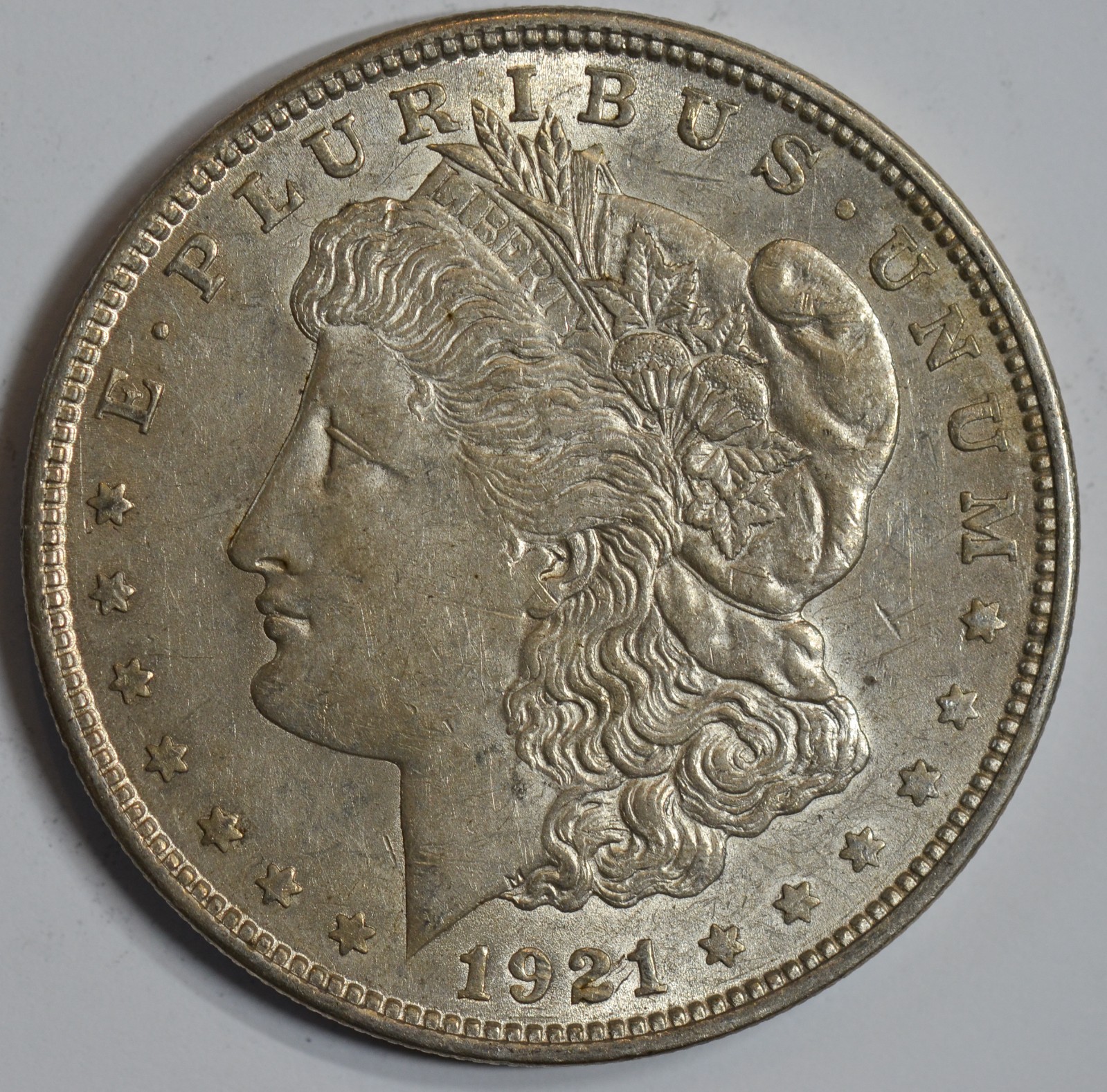 1921 Morgan Dollar, Almost Uncirculated Condition, Silver Dollar, RRCA, C8441