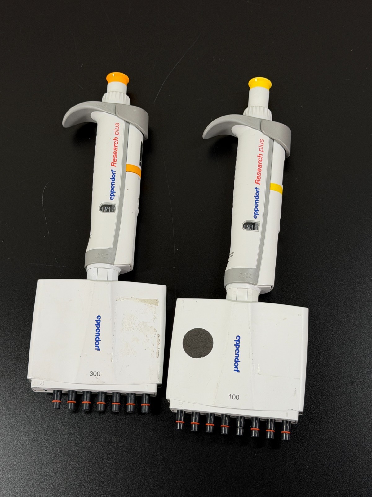 2x Eppendorf Research Plus 30-300uL Pipette 8 Channel