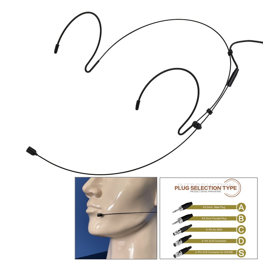 Microphone Cover Headworn - 45db??3db 100-20KHZ Double Earhook Headset Mic