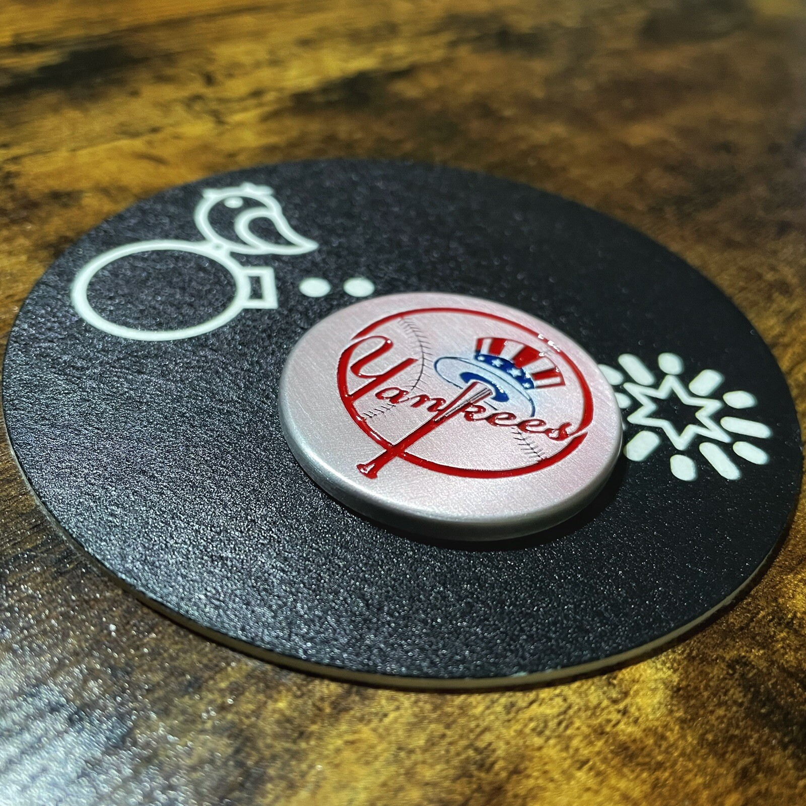 YANKEES! 1.5” Laser Engraved Custom Aluminum Golf Ball Marker!