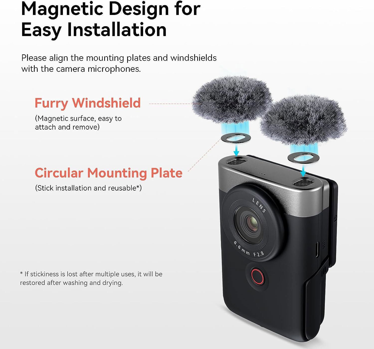 SmallRig Cage Kit for Canon PowerShot V10 with Furry Windshields, Camera Cage