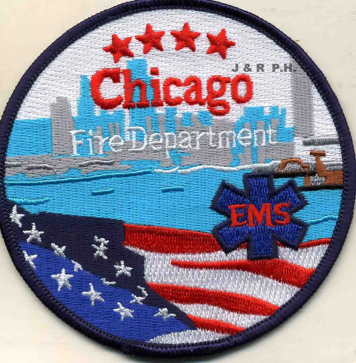 Chicago  Fire Dept. - New Style, Illinois  (4" round size)  fire patch