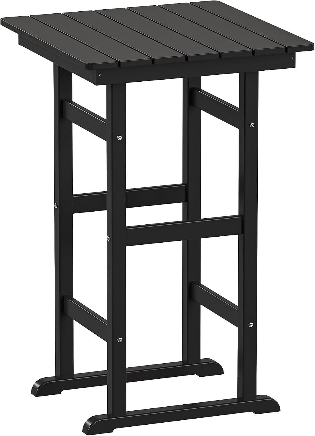 40" Outdoor Bar Table HDPE Bar Height Square Patio Table (Black) | All Weather