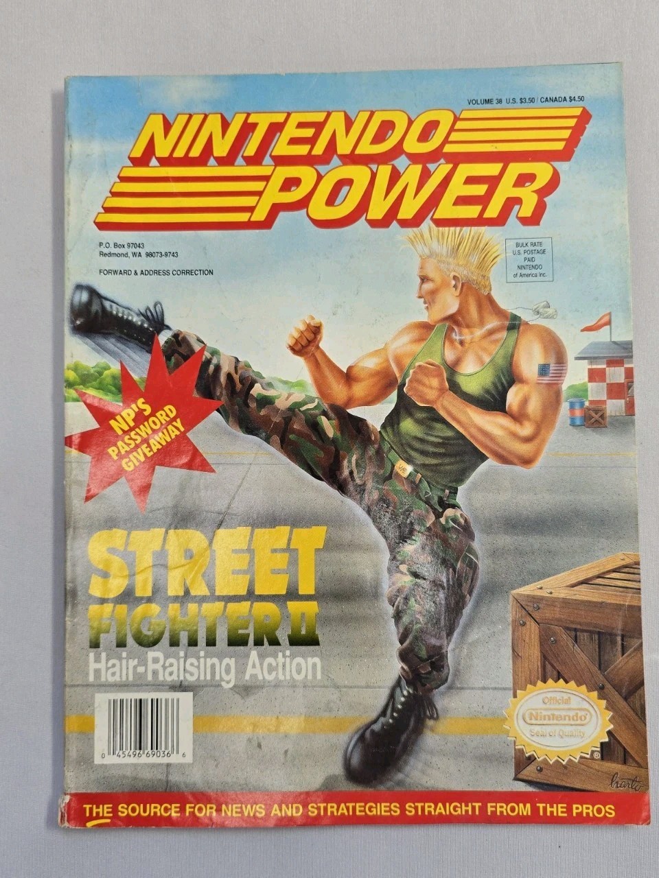 Nintendo Power Magazine Volume 38 Street Fighter II July 1992 w/Poster