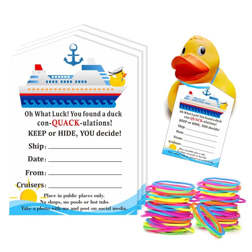 Duck Tag, Tags, Cruising Rubber 2.5 x 3.5 inch, White&blue