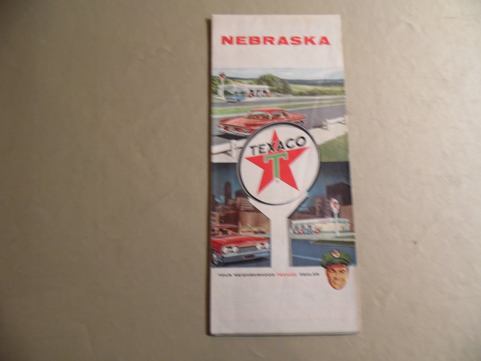Map of Nebraska by Texaco / Circa 1961 / Free Domestic Shipping