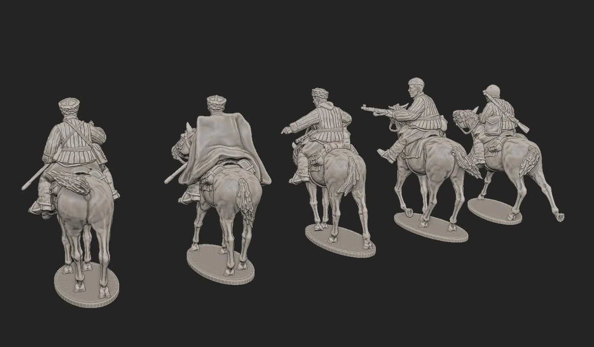 Just Some Miniatures WW2 Soviet Uniform Late War Cossacks Cavalry Bolt Action 3D