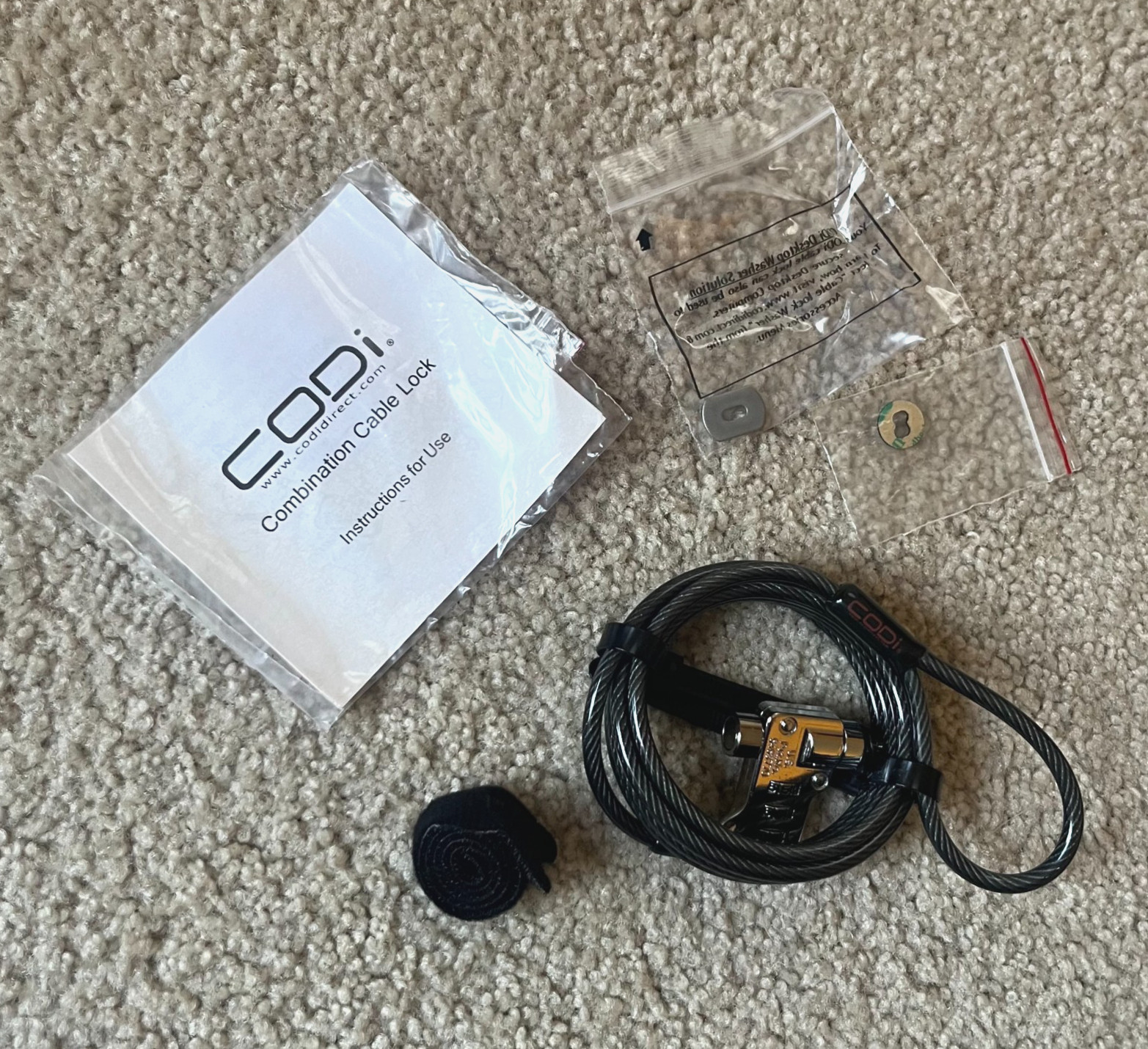 CODi 6.5' 4-Digit Combination Cable Lock for Laptop Desktop Printer LCD NEW