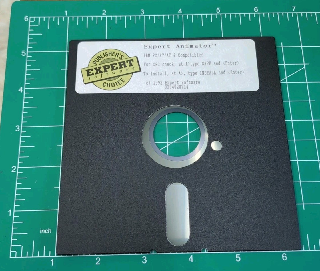 Vintage Expert Animator Floppy Disk IBM PC Game Untested