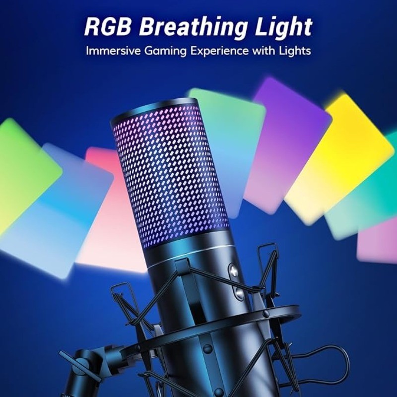 USB Gaming Microphone Set Dynamic PC Mic for Streaming Podcasting Compute Adjust