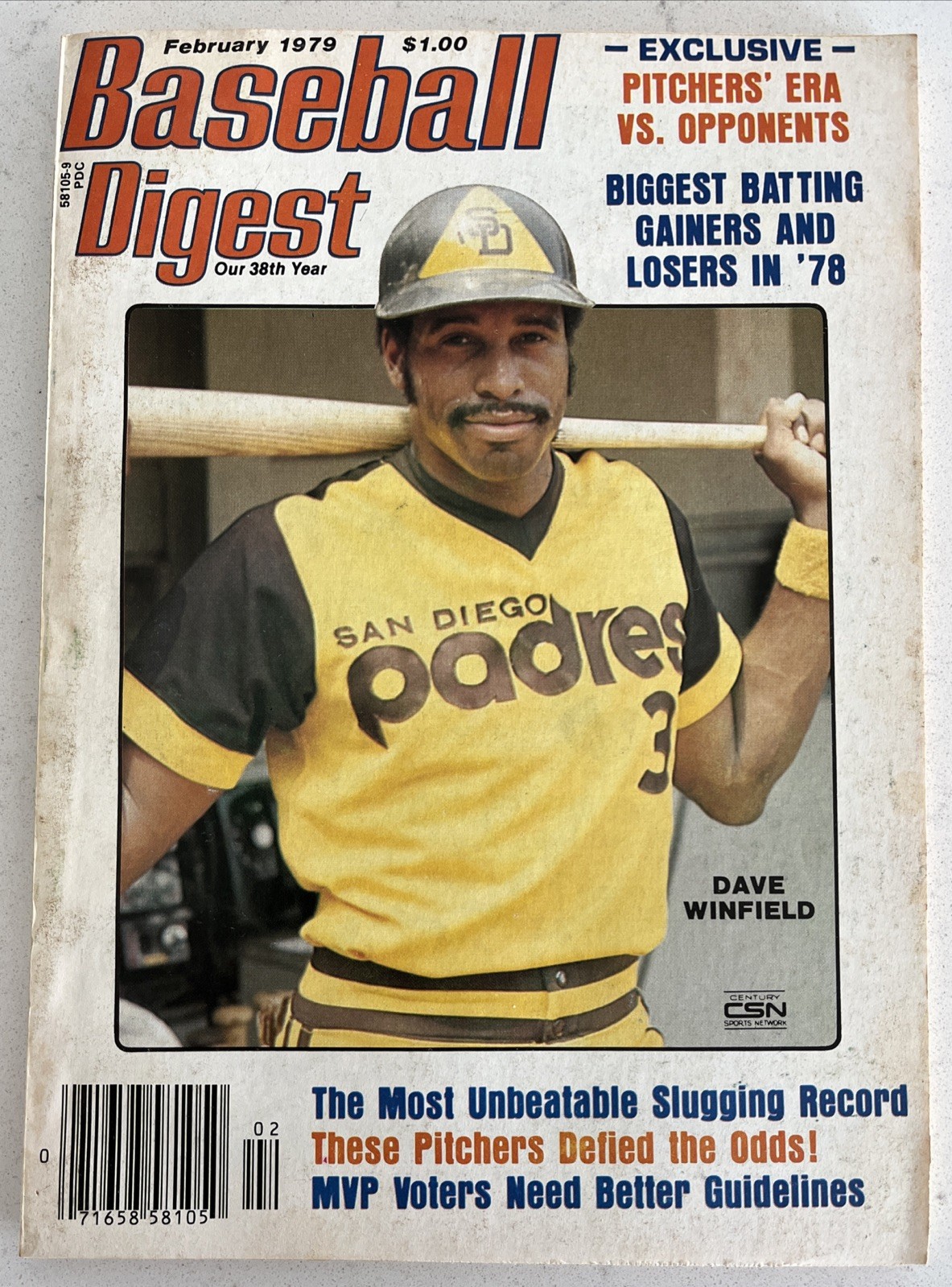 Baseball Digest Magazine February 1979, Dave Winfield San Diego Padres! (B6)