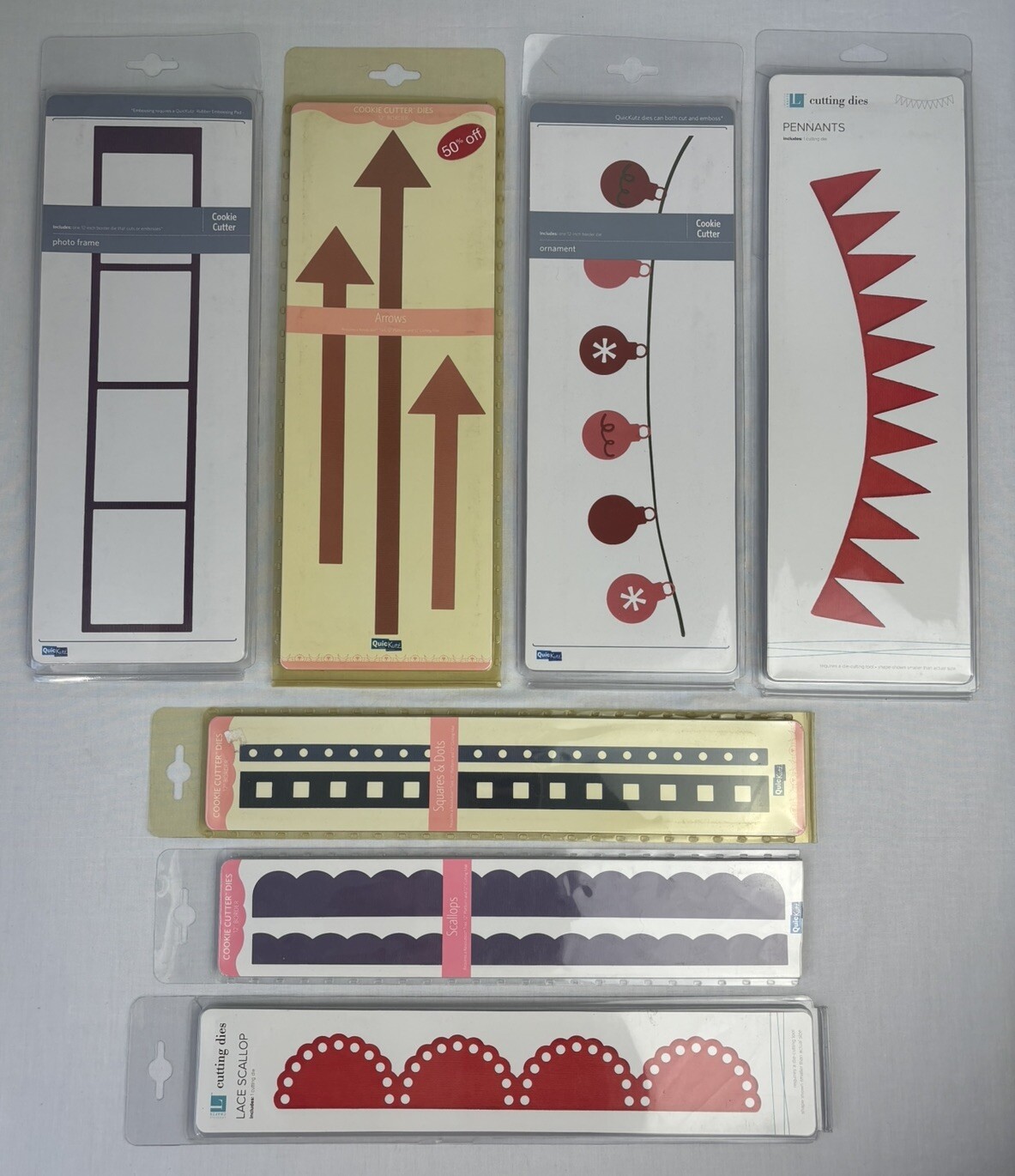 Quickutz & Lifestyle Crafts Cookie Cutter Border Dies Mixed Lot Of 7 (NEW)