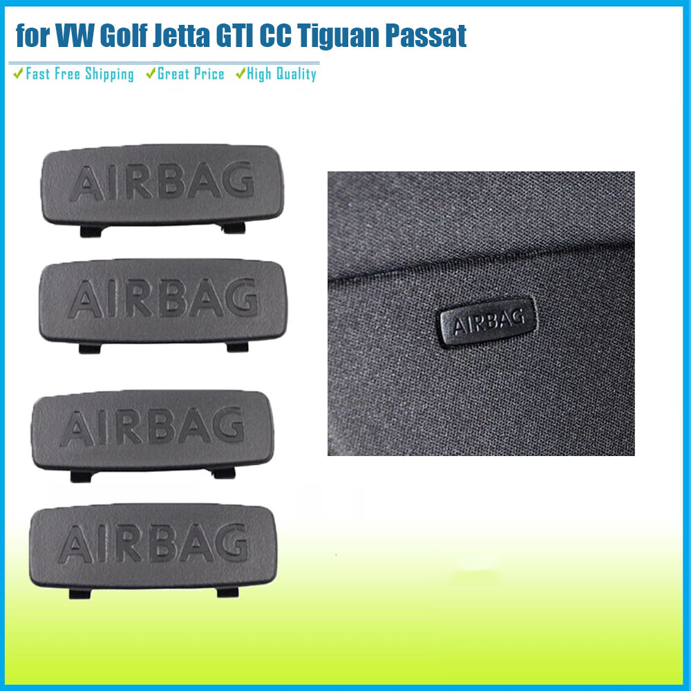 4pcs Black Car Pillar Airbag Trim Cap Fit for VW Golf Jetta GTI CC Tiguan Passat