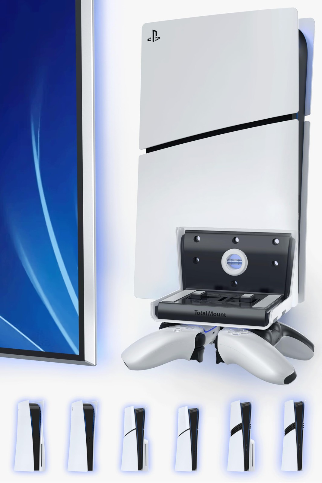 TotalMount Wall Mount for All PS5 Models - Holds 2 Controllers