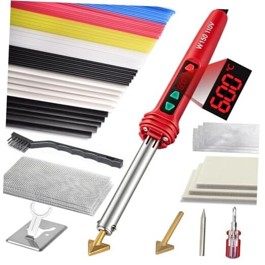 150W LED Digital Adjustable Temperature Plastic Welder, 3 IN 1 Welding Kit Red