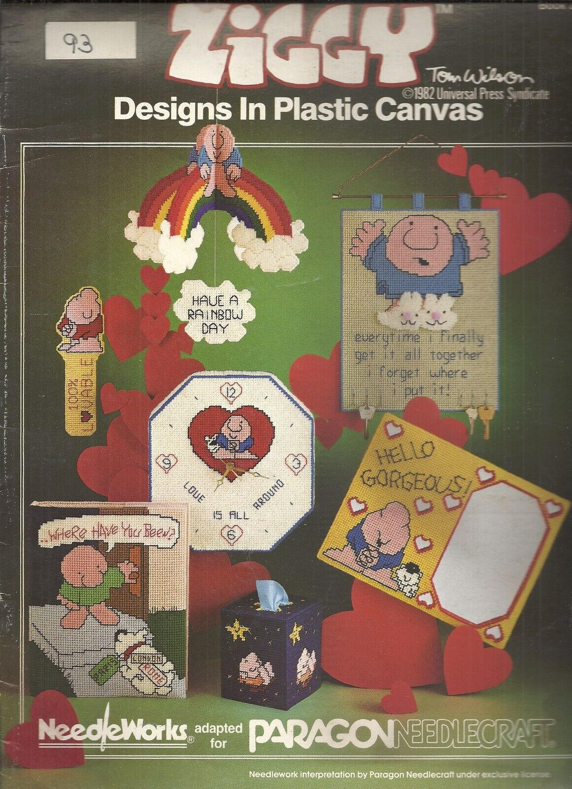 PARAGON NEEDLEPOINT ZIGGY™ DESIGNS IN PLASTIC CANVAS PATTERN LEAFLET #2006 ©1982