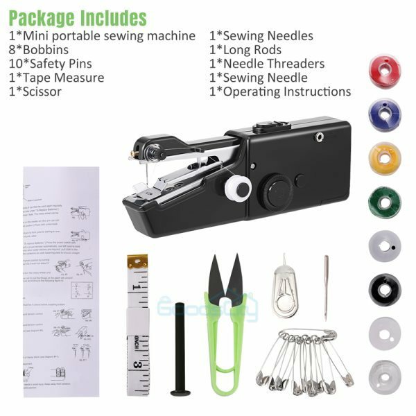 Mini Portable Electric Tailor Stitch Hand-held Sewing Machine +126Pcs Sewing Kit