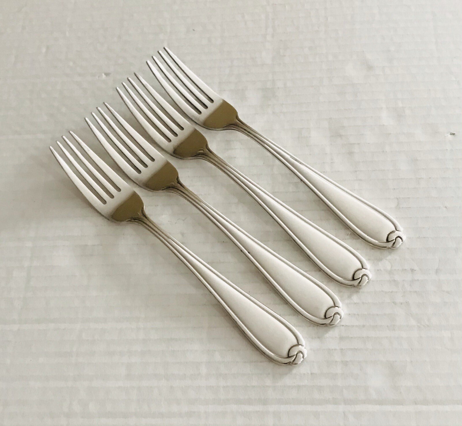 Retroneu Silverplate Knottingham Set of 4 Dinner Forks Glossy