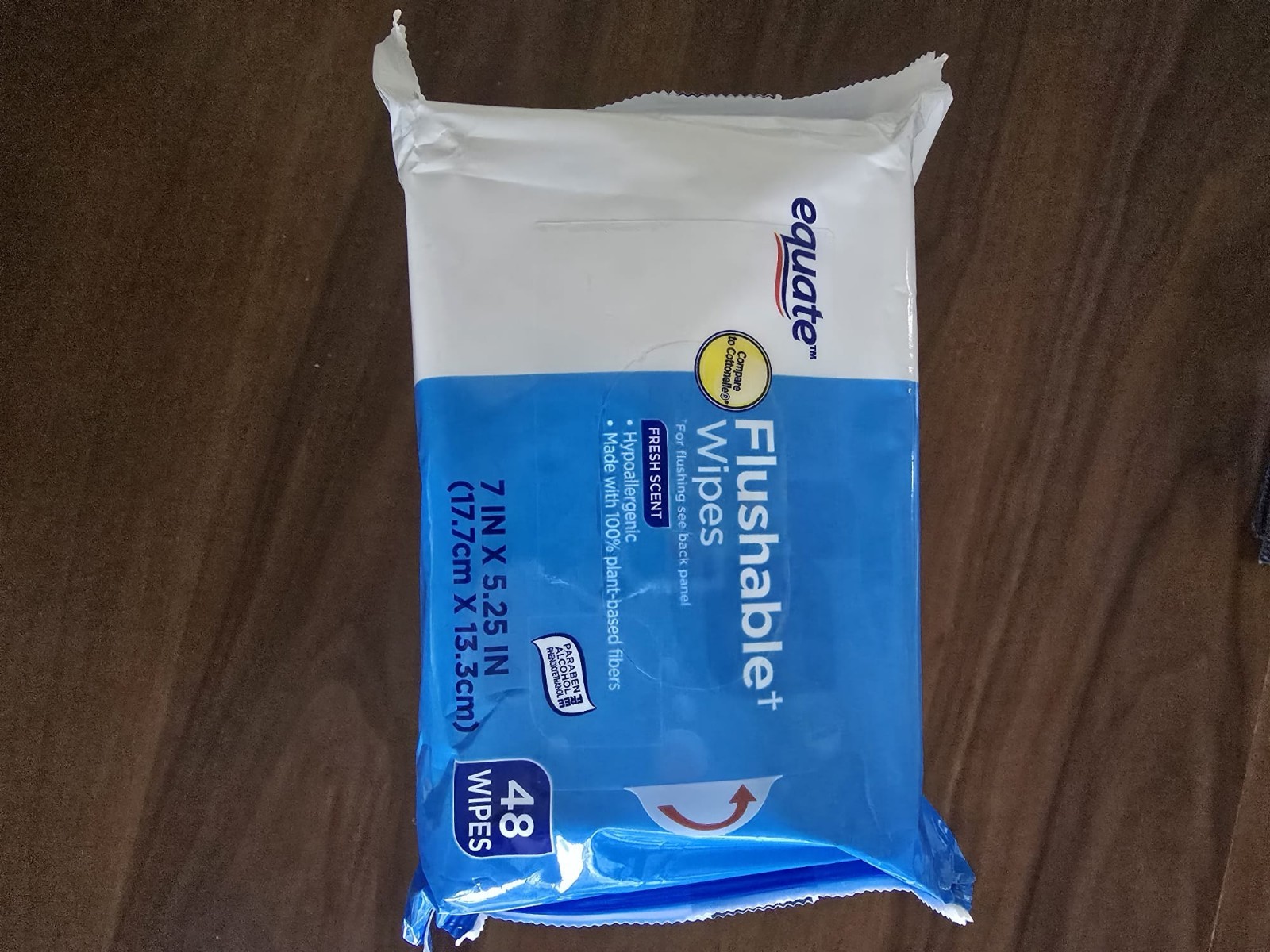 Equate Flushable Wipes 5 Pack (240 Wipes - Fresh Scent - Hypoallergenic- NEW
