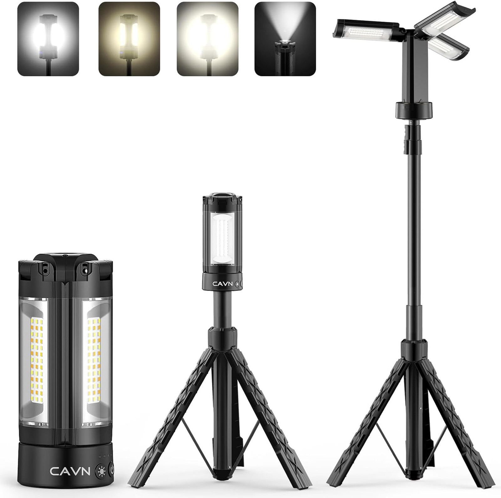 Rechargeable Camping Lights with Stand 6.0 ft Max Height, Portable Cordless LED