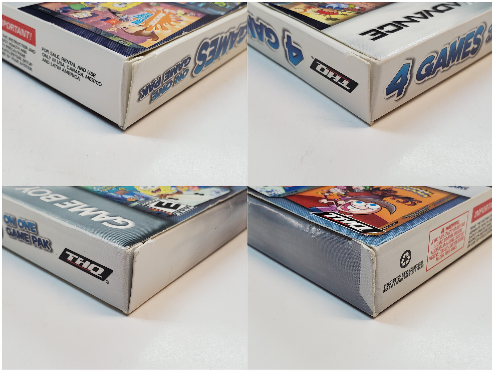 Nickelodeon 4 Games on One Game Pack GBA Authentic Box & Manual Only *