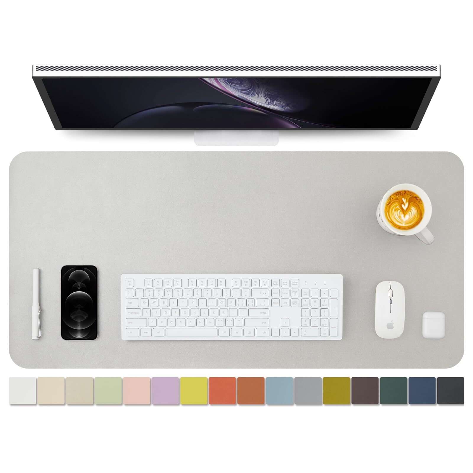 Leather Desk Mat - Non-Slip PU Desk Pad for Office and Home - Desk Organizati...
