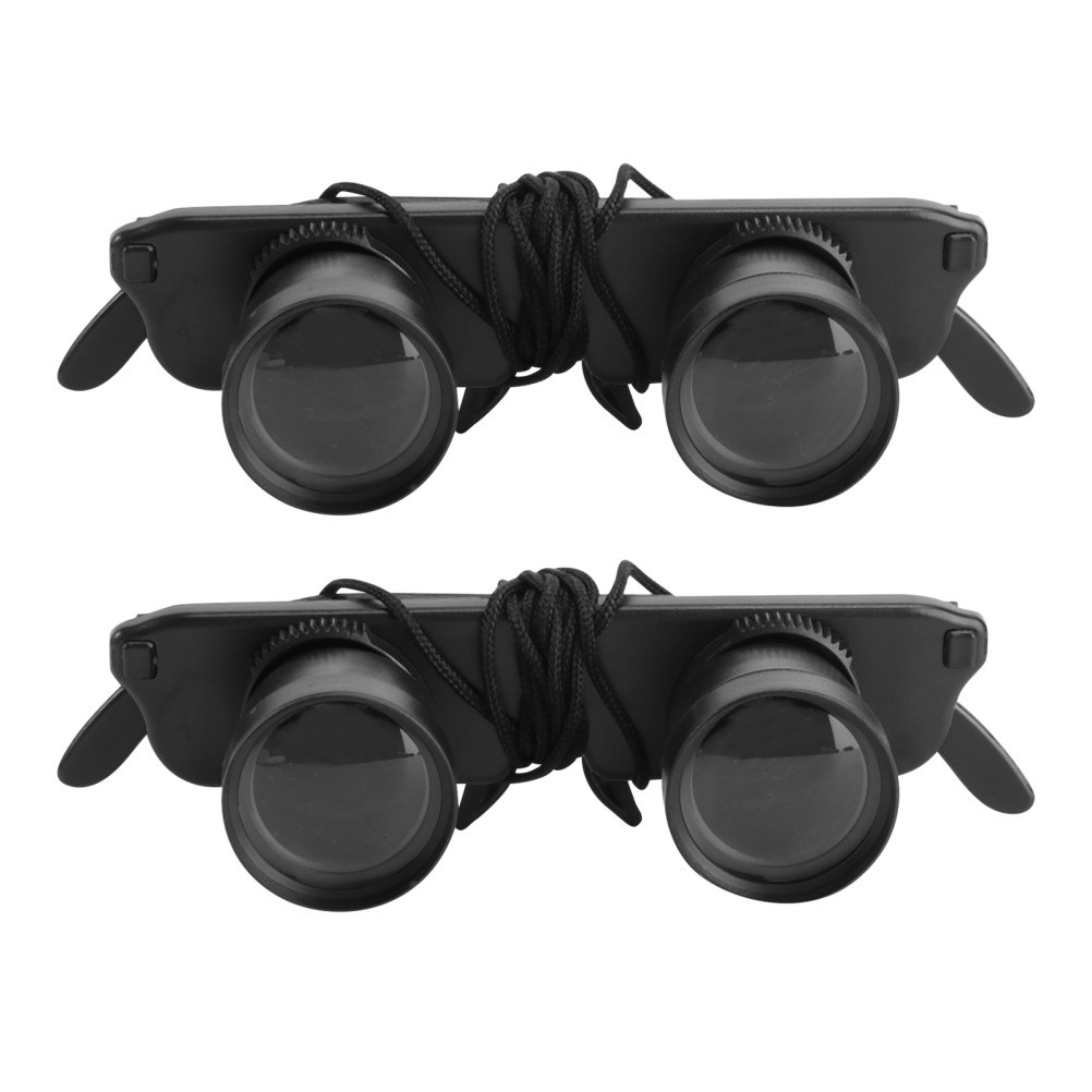 2Pcs Wearable Black Handsfree Binocular Glasses with High Definition Viewing