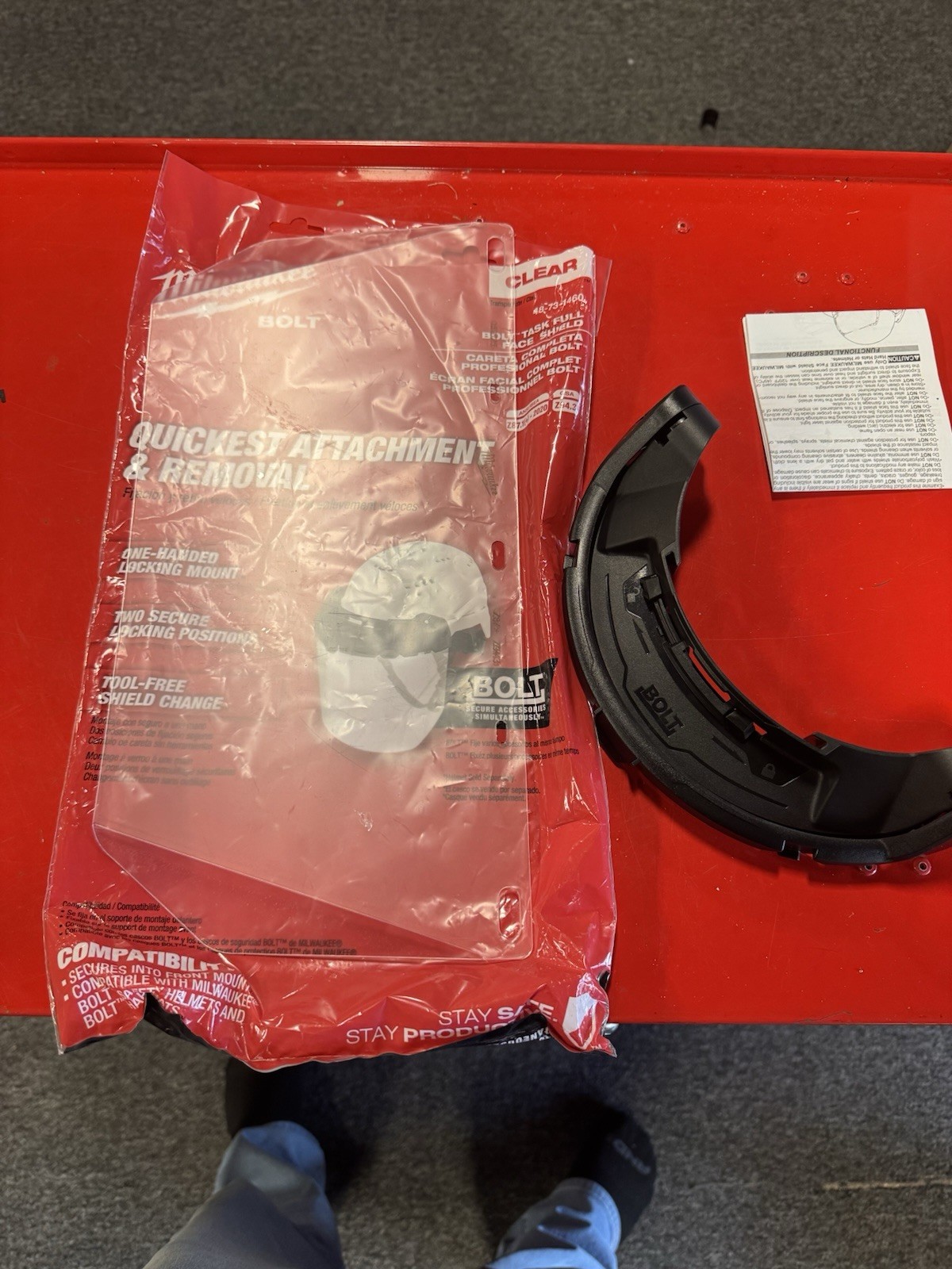 Milwaukee 48-73-1460 Clear Full Face Shield Accessory Bolt Hard Hat Helmet OP