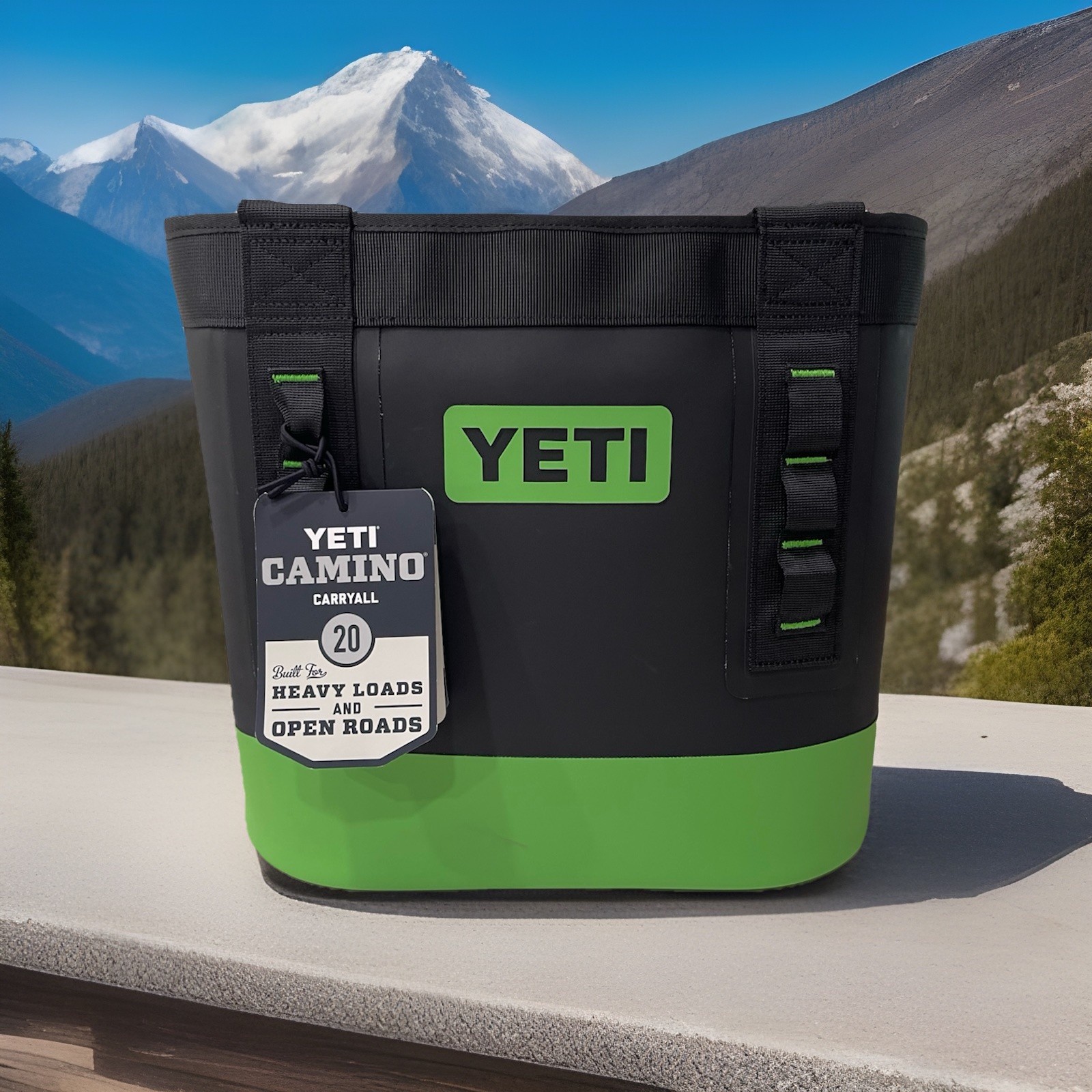 YETI Camino 20 BLACK & CANOPY GREEN 🌴🌲 Carryall TOTE Bag SOLD OUT!