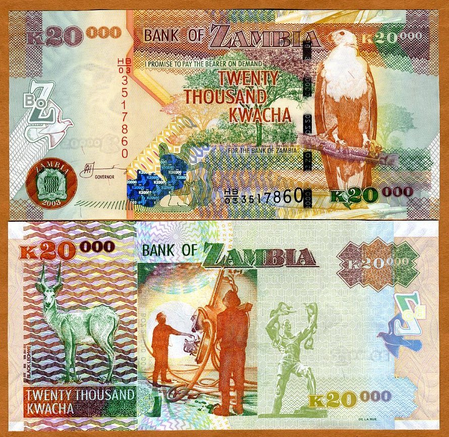 Zambia, 20,000 (20000) Kwacha, 2003 P-47 (47a), UNC