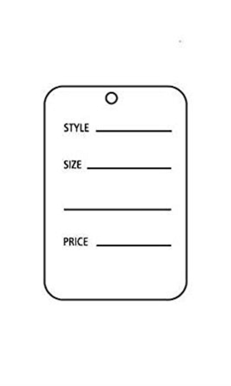 Only Hangers Small White Unstrung Price Tags