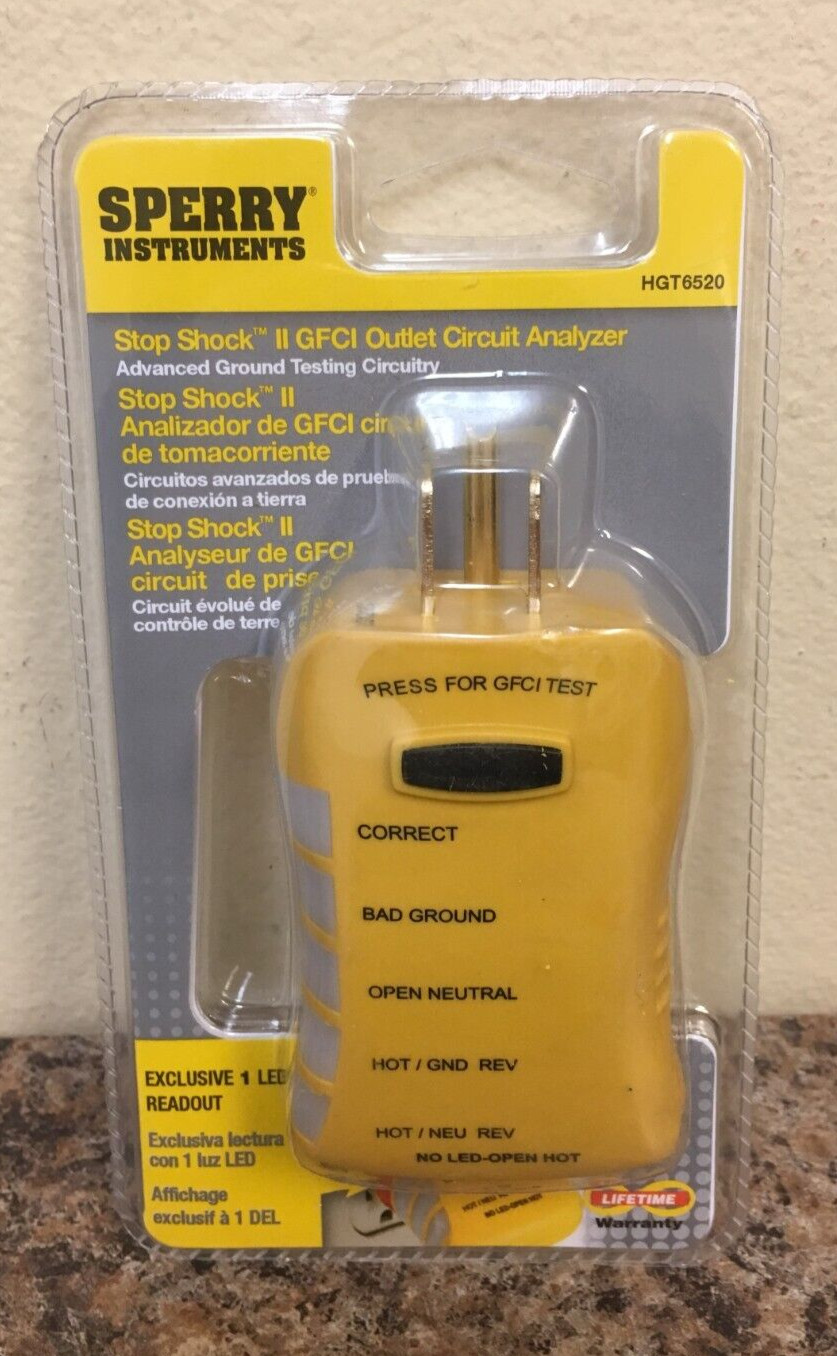 Sperry Instruments HGT6520 Stop Shock II GFCI Outlet Circuit Analyzer