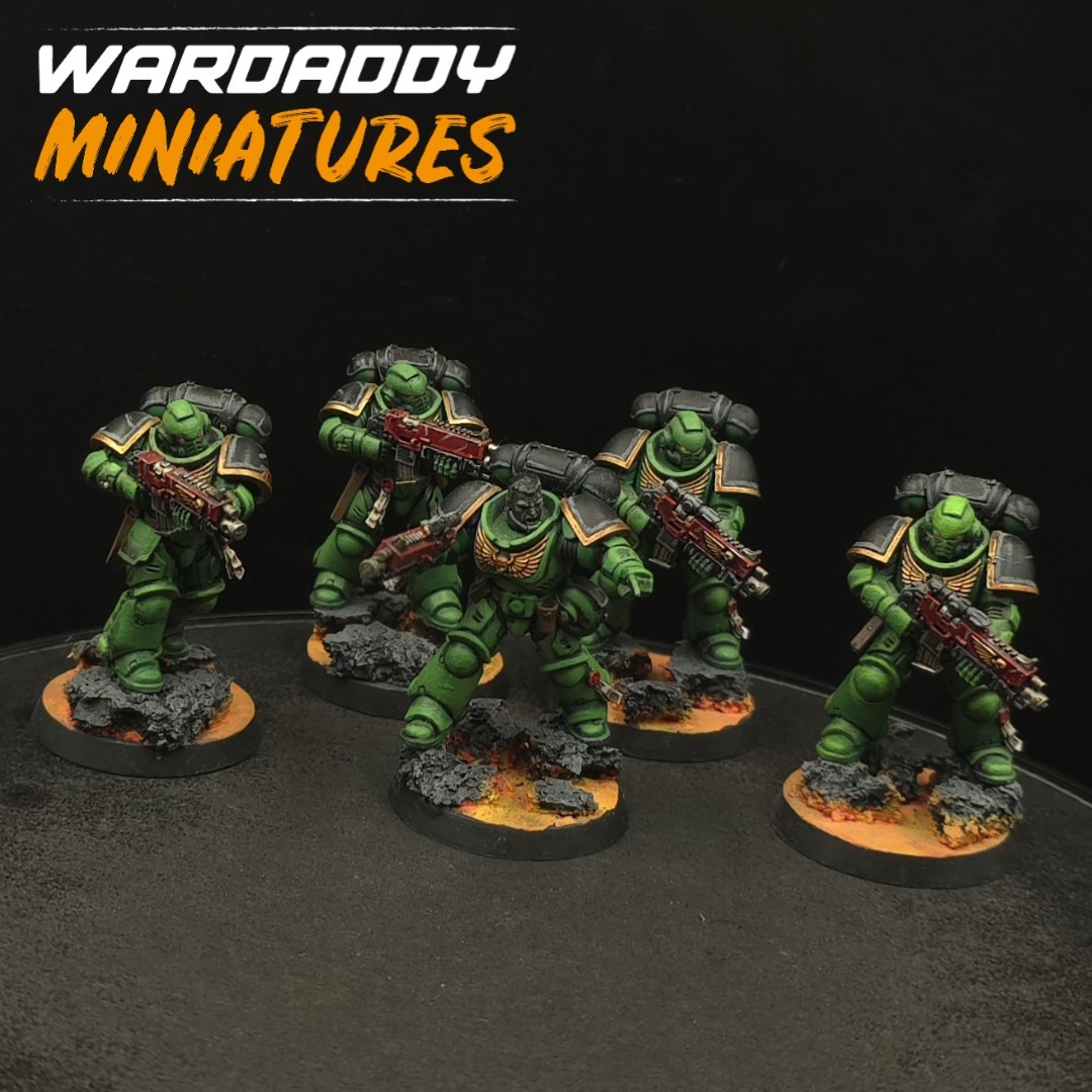 Pro Painted Warhammer 40k Salamanders Primaris Intercessors ×5 #7 Games Workshop
