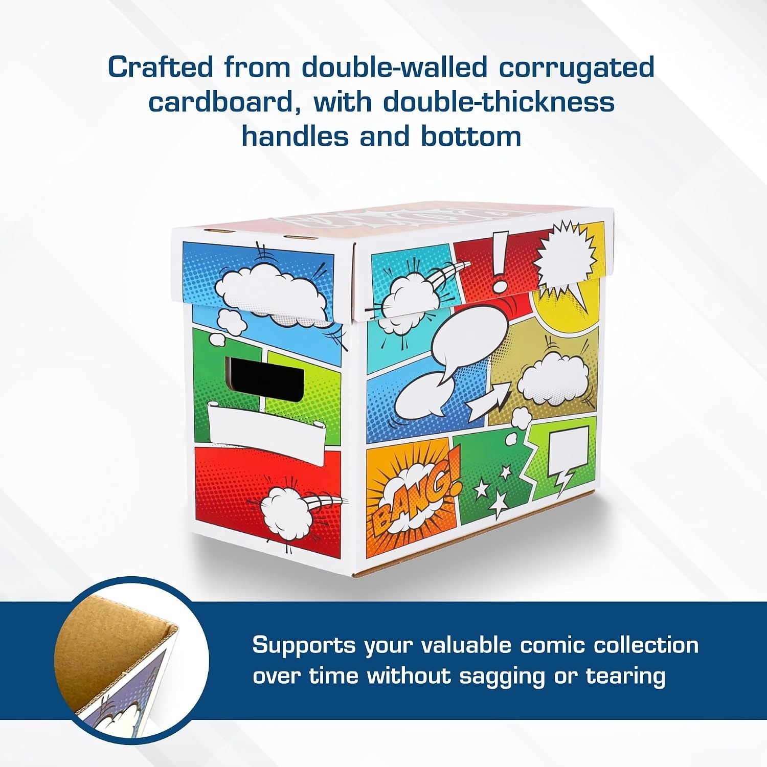 Durable Stackable Comic Storage Box, Classic Design for Current & Silver Age