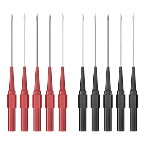10PCS Back Probe Kit with 4mm Banana Socket (0.7mm Needle) | Non Red-Black