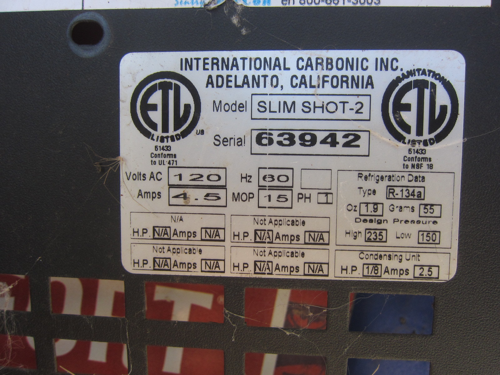 Temperature Controller Sensor for International Carbonic, Used