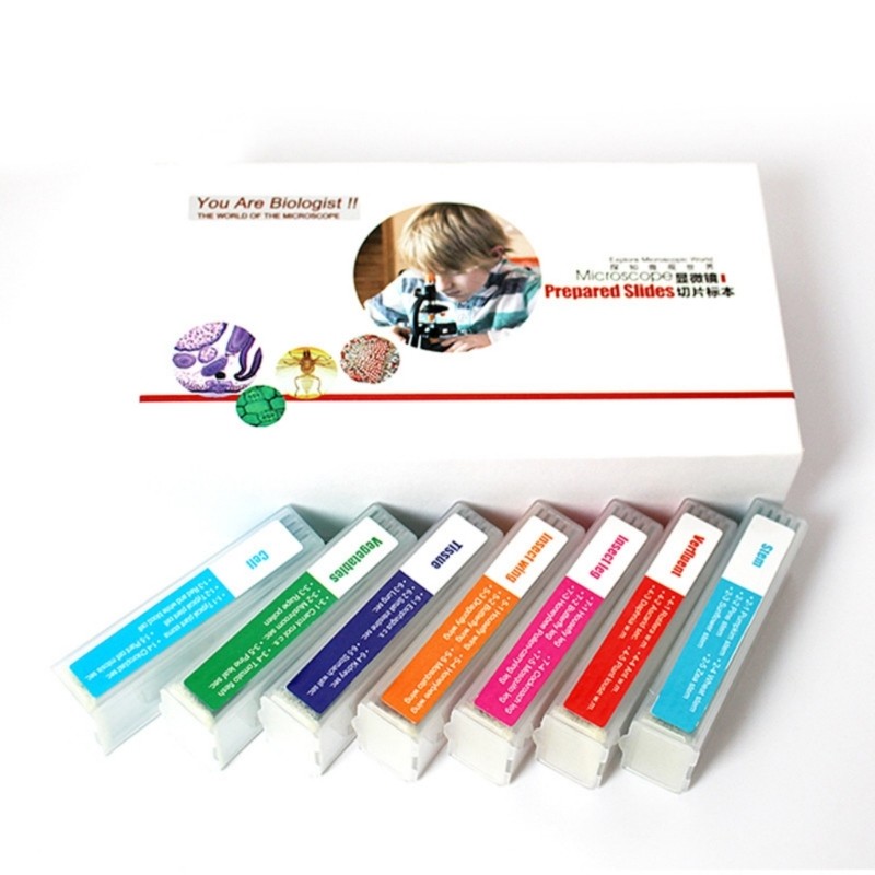 35PCS Biology Microscope Prepared Slides Seven Type for Lab Education