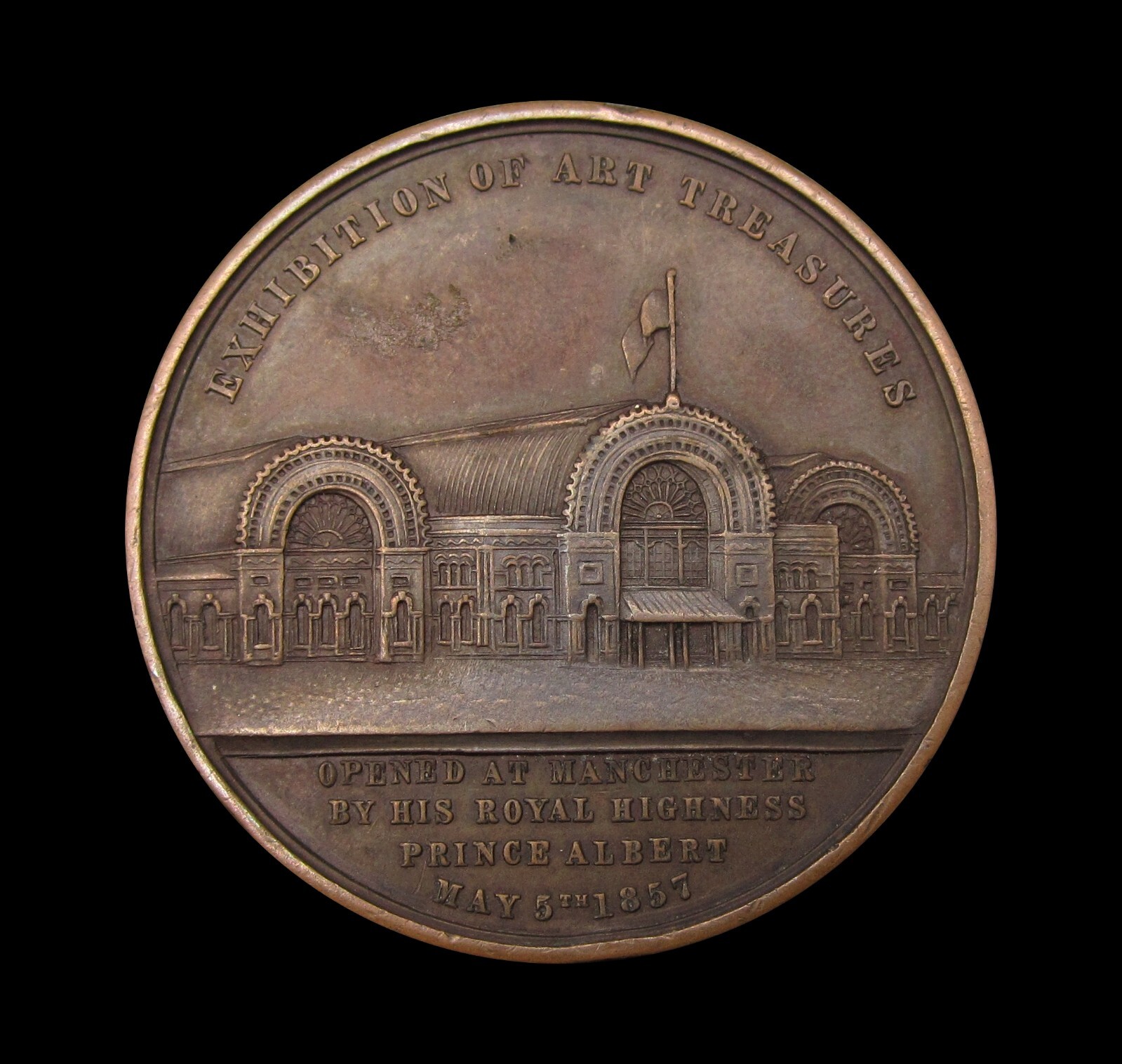 1857 EXHIBITION OF ART TREASURES 41mm BRONZE MEDAL - BY PINCHES
