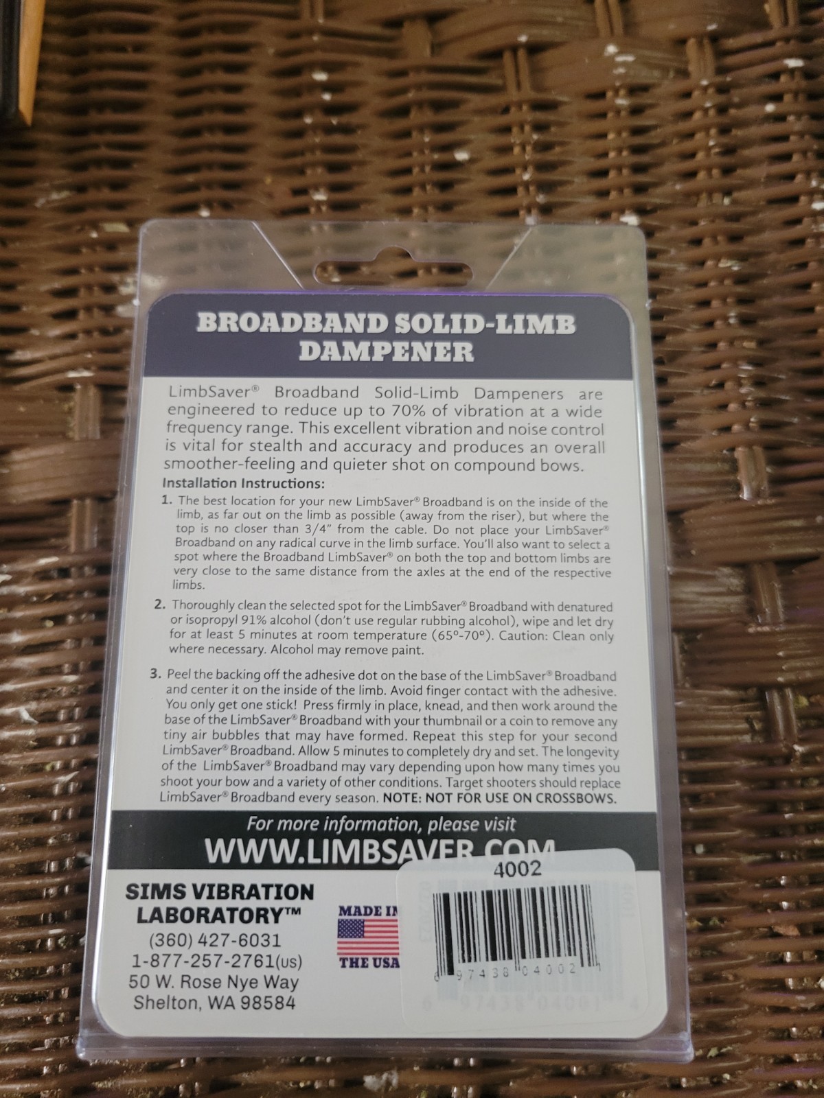 Simms Limbsaver Broadband Dampeners for Solid Limb Compound Bows