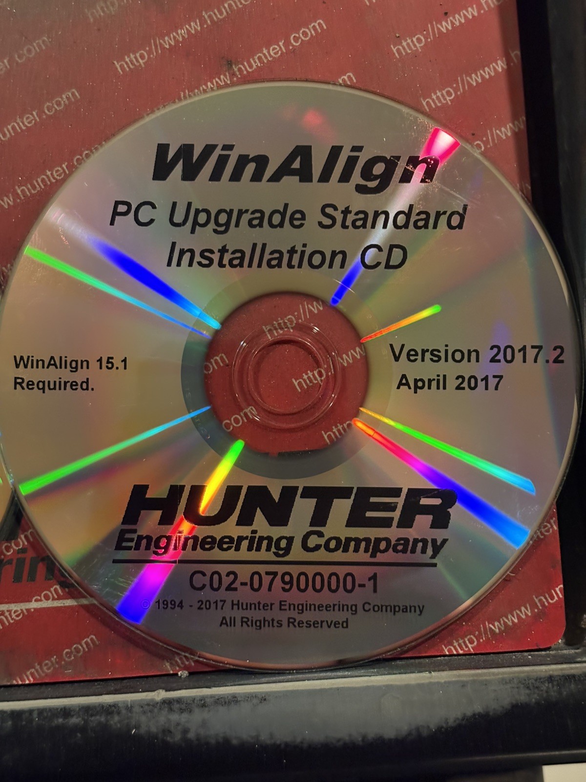 Hunter WinAlign 15.1.1 Software Disc Set Binder 2017-2018 Build 2980